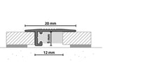Last inn bildet i Galleri-visningsprogrammet, Aluminiumslist UL20X5 Overgangsprofil - 20 meter - minileiste - Smartlist
